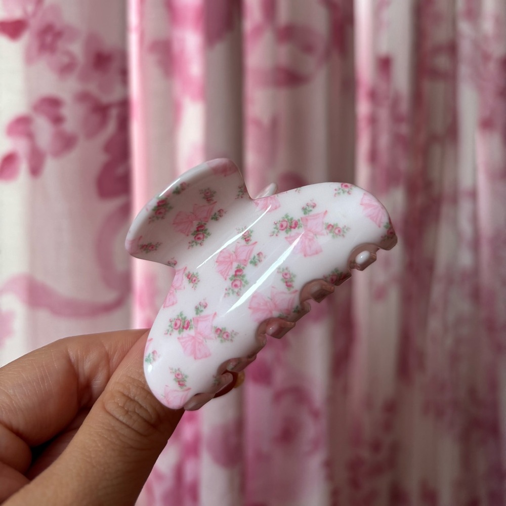 LoveShackFancy X Goody Pink Small bow Claw hair Clip - Picture 12 of 16